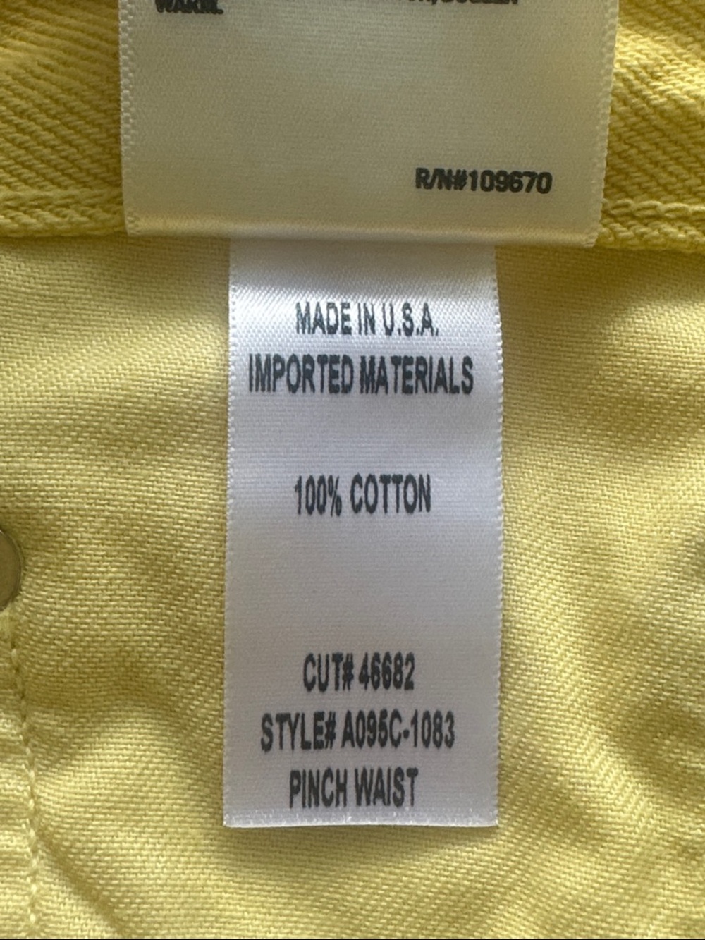 Agolde Pinch Waist High Rise Jeans Lemon Yellow Size 26 - Picture 11 of 16